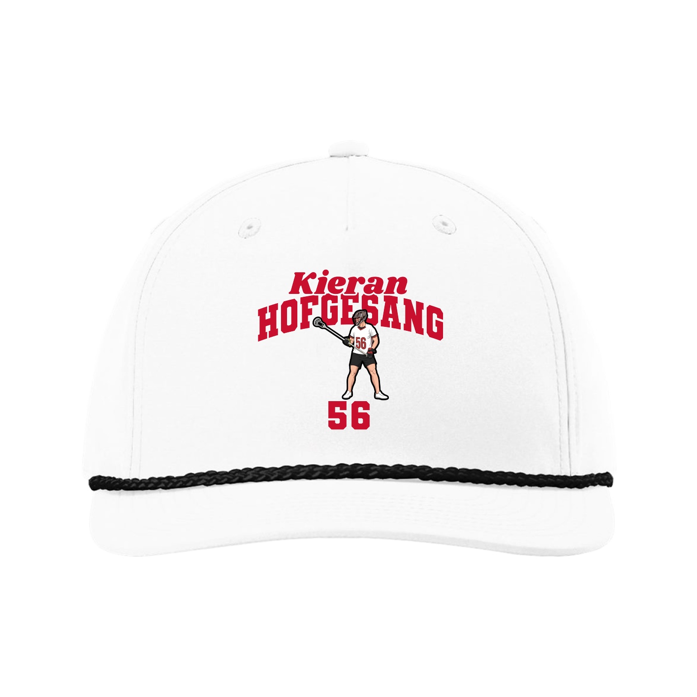 Five-Panel Classic Rope Cap — Signature Arch in White