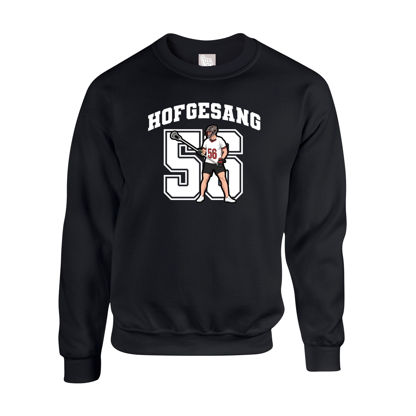 Fleece Crew — Number in Black