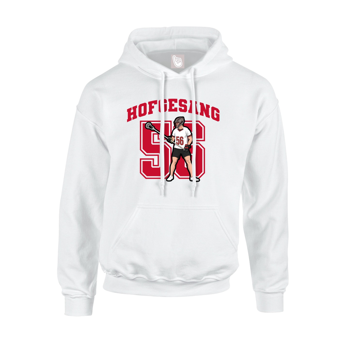 Youth Hoodie — Number in White