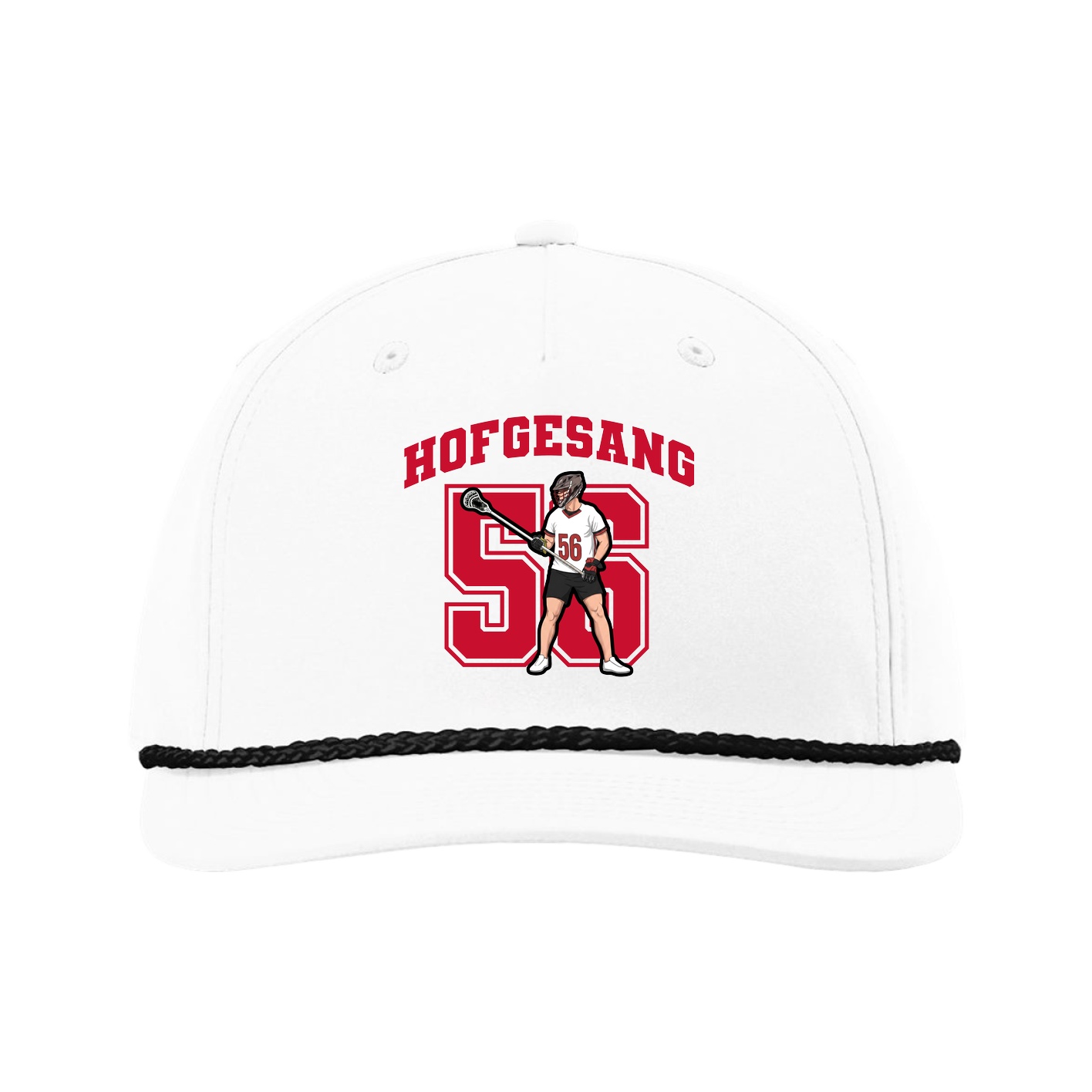 Five-Panel Classic Rope Cap — Number in White
