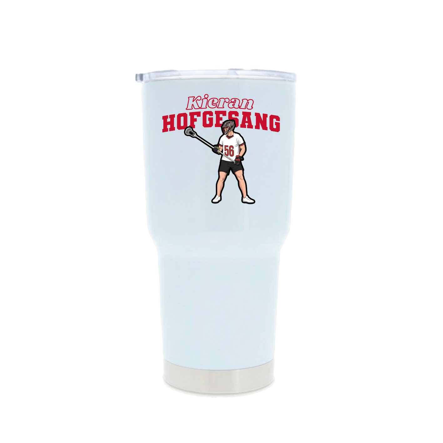 30oz Stainless Steel Tumbler — Name Arch in White