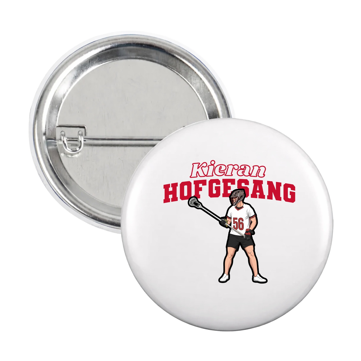 Game Day Button — Name Arch in White