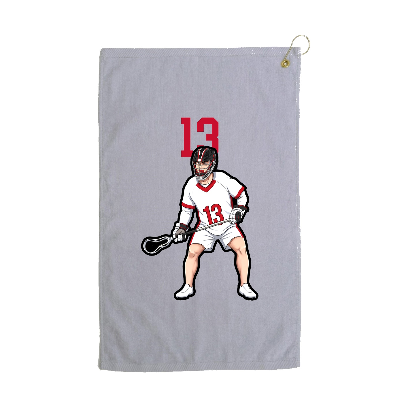 Golf Towel — Number Top in Grey