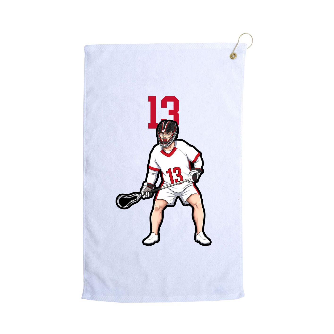 Golf Towel — Number Top in White