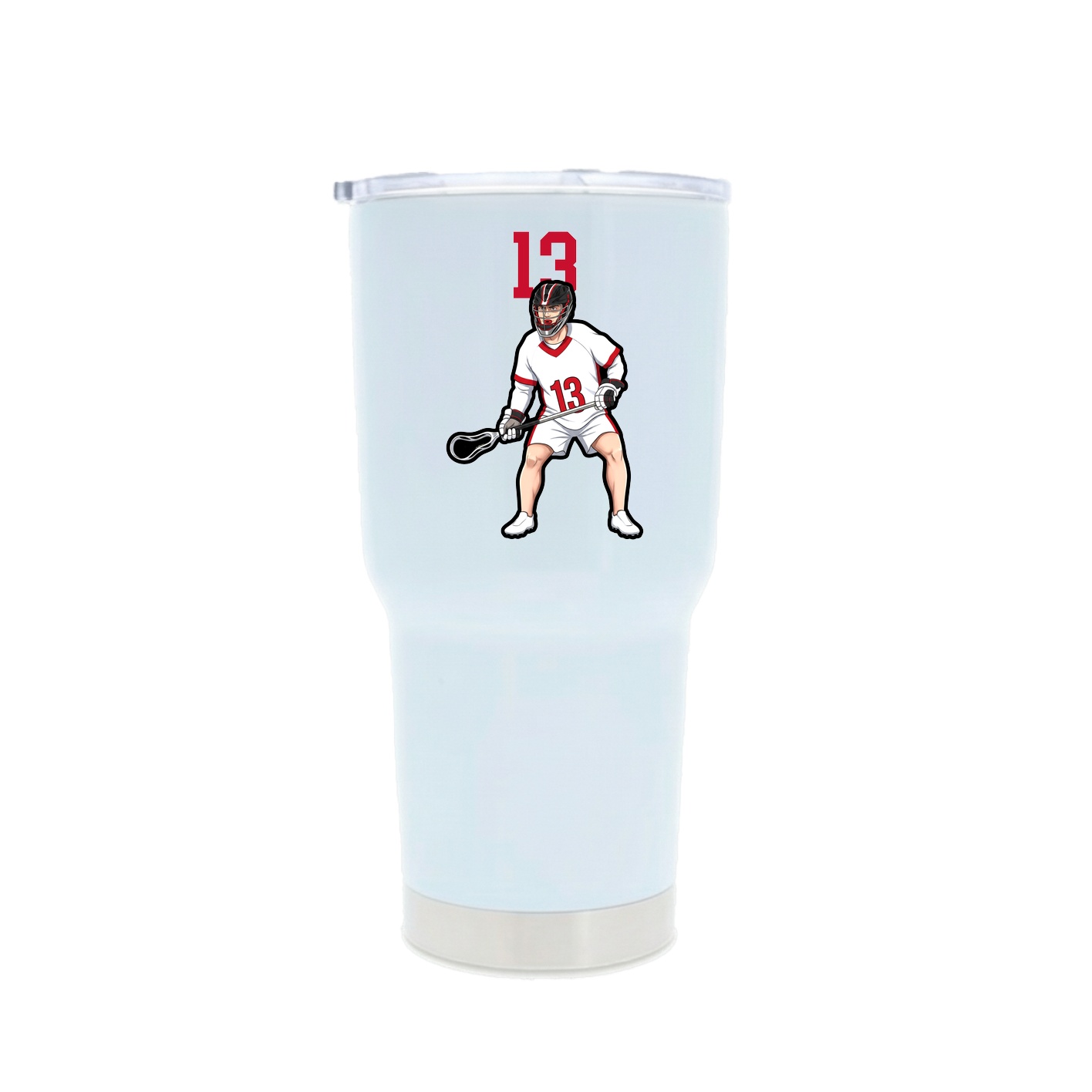 30oz Stainless Steel Tumbler — Number Top in White