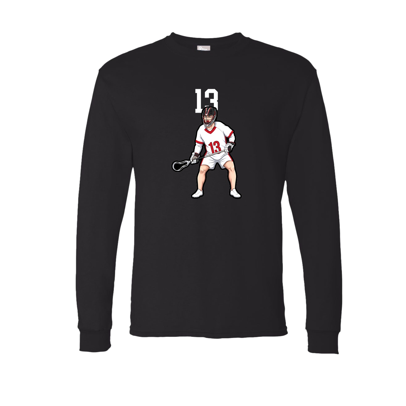 Long Sleeve Tee — Number Top in Black