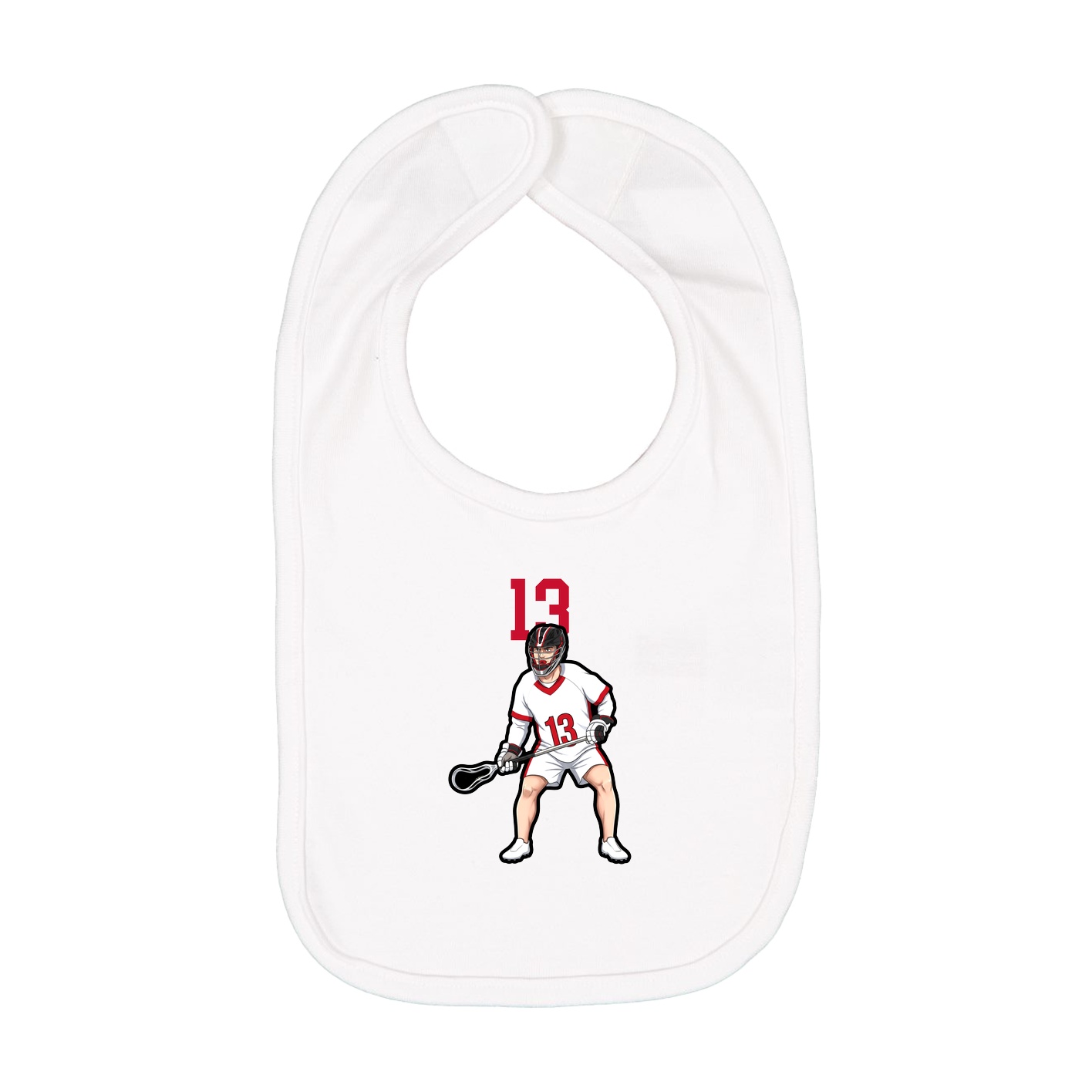 Infant Bib — Number Top in White