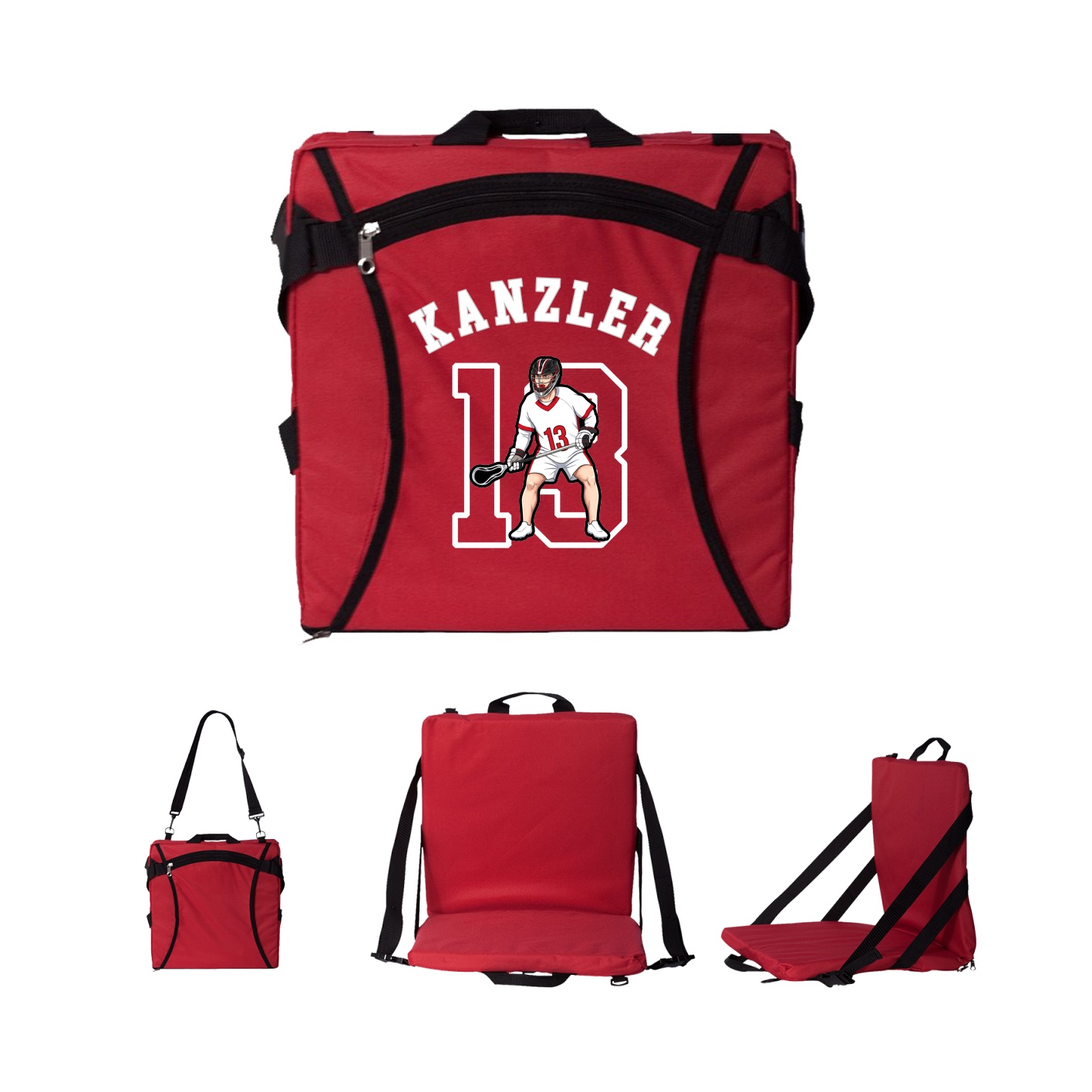 Folding Stadium Seat — Shirsey Arch in Red