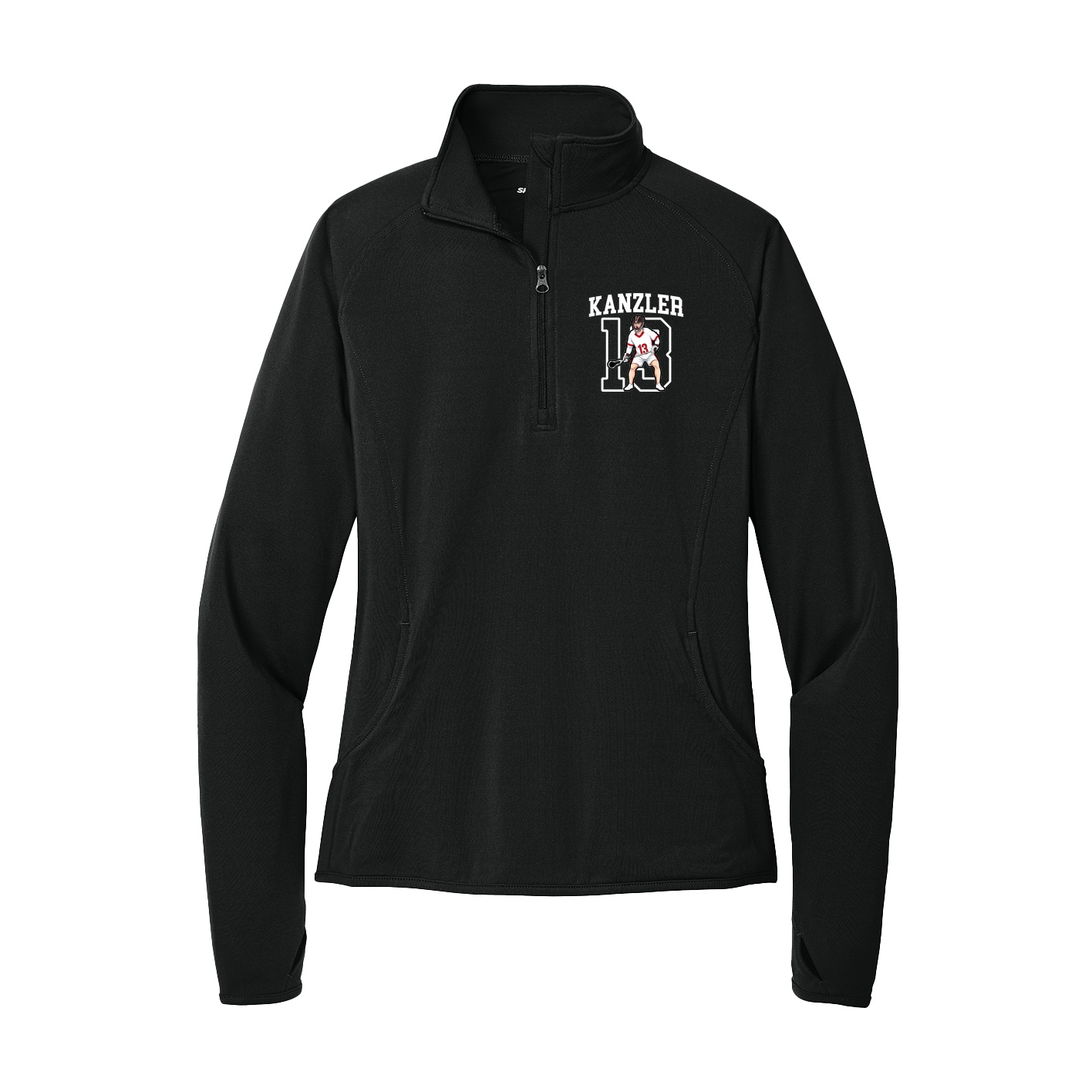 Women's Q-Zip Pullover — Shirsey in Black