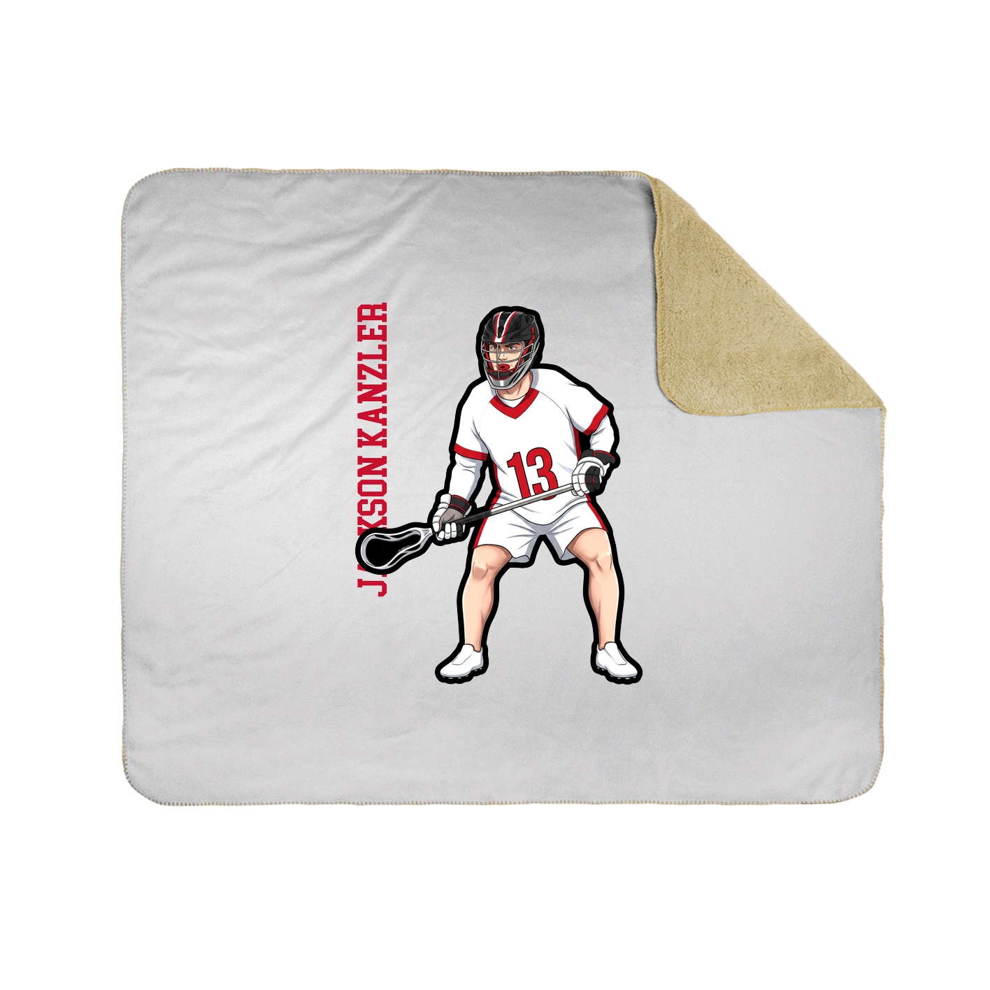 Throw Blanket — Name Vertical in White