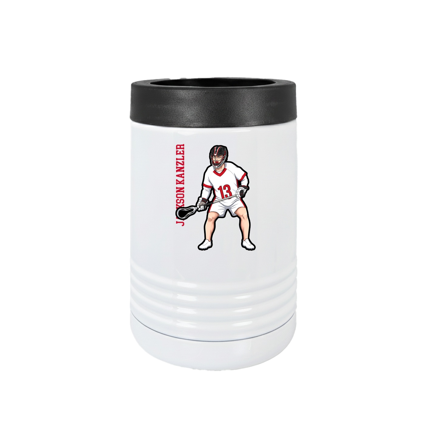 Beverage Holder — Name Vertical in White