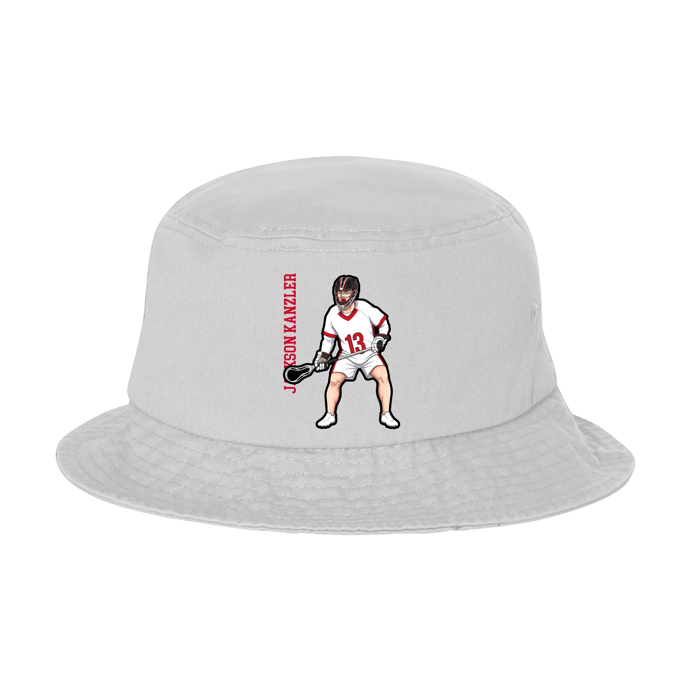 Bucket Cap — Name Vertical in White