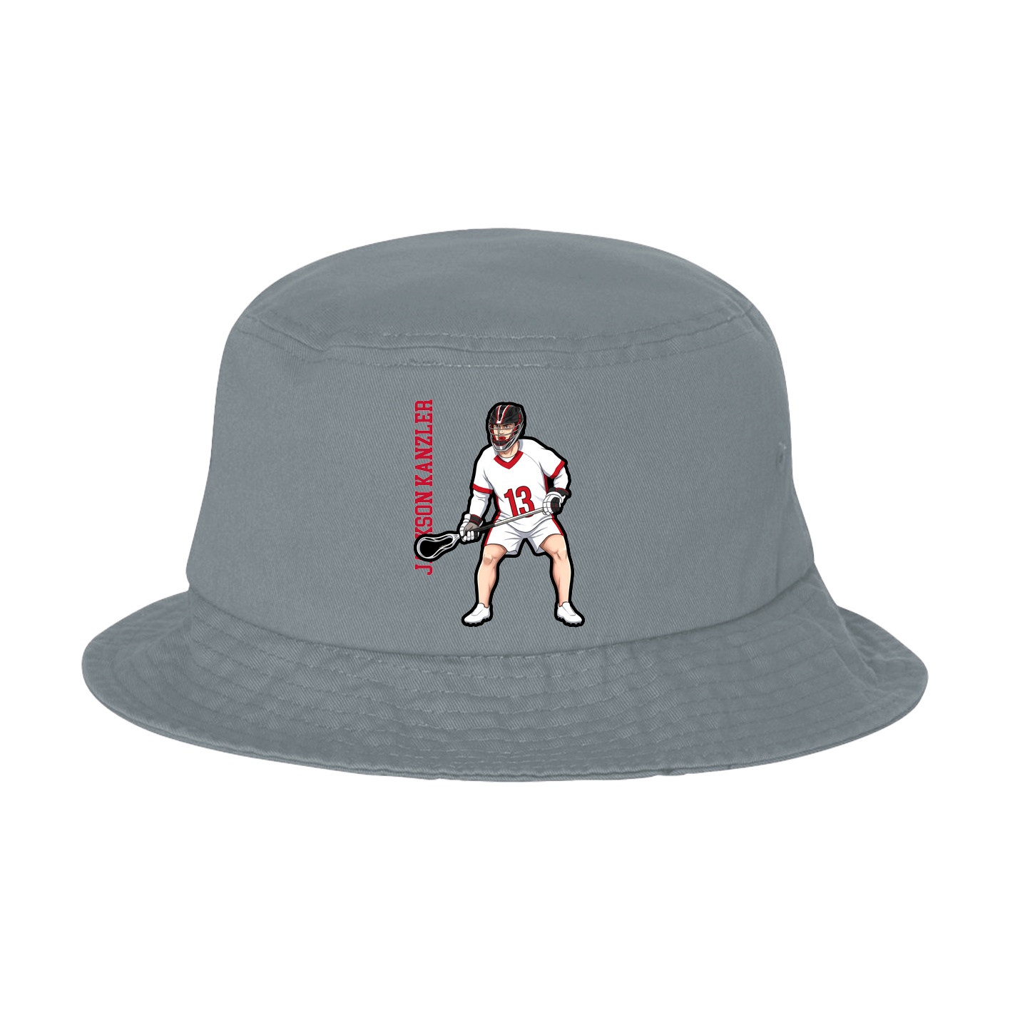 Bucket Cap — Name Vertical in Grey