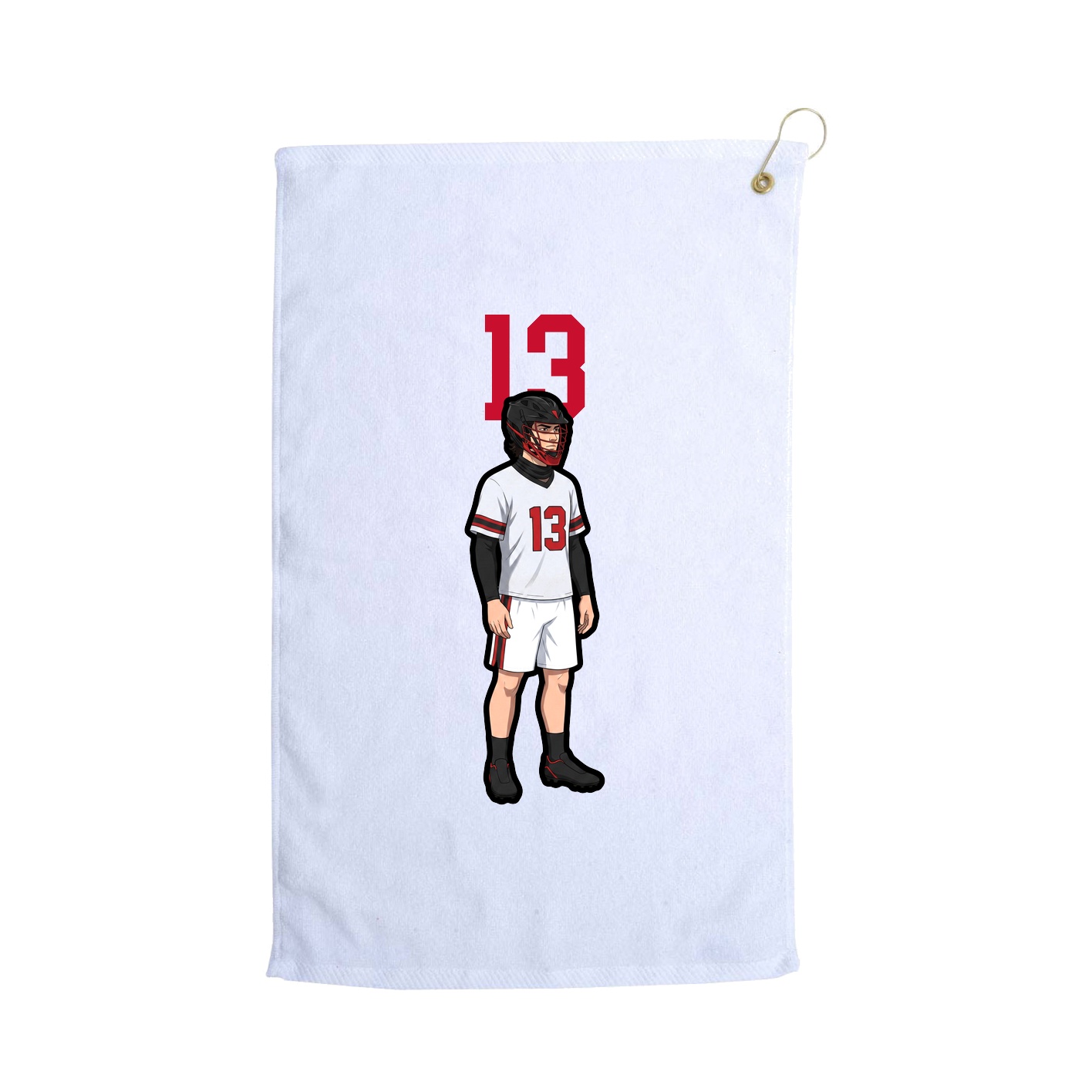 Golf Towel — Number Top in White