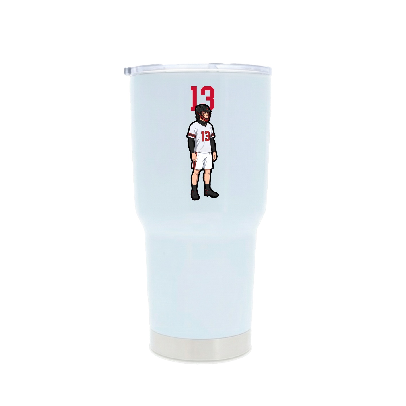 30oz Stainless Steel Tumbler — Number Top in White