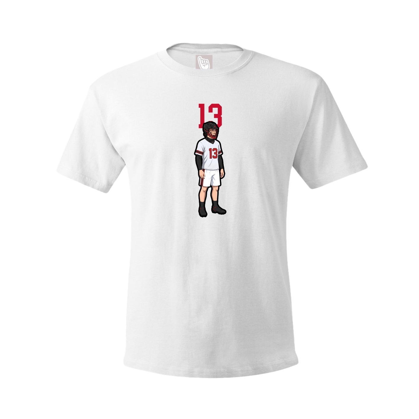 Youth Tee — Number Top in White