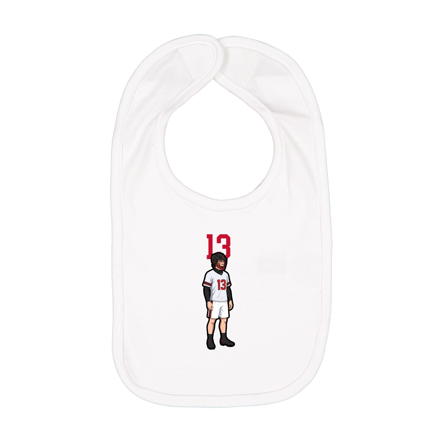 Infant Bib — Number Top in White