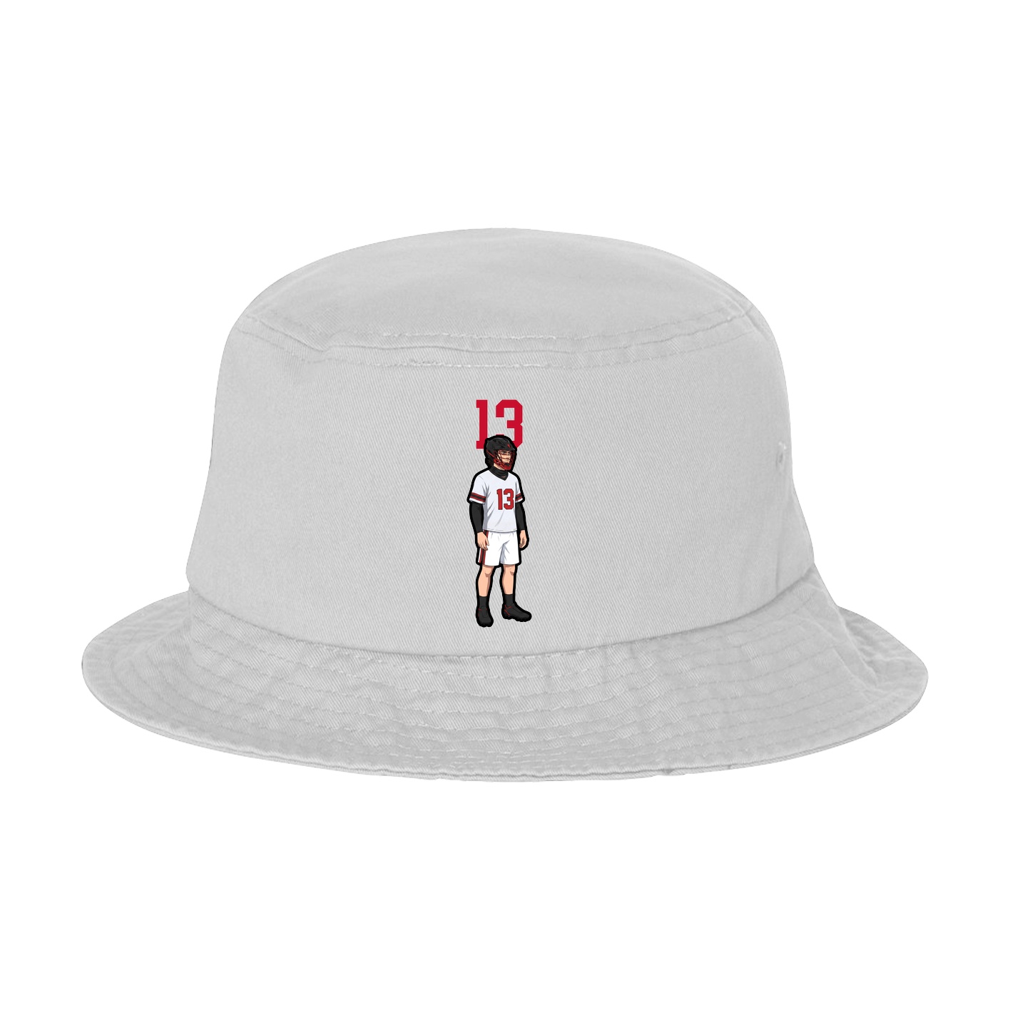 Bucket Cap — Number Top in White