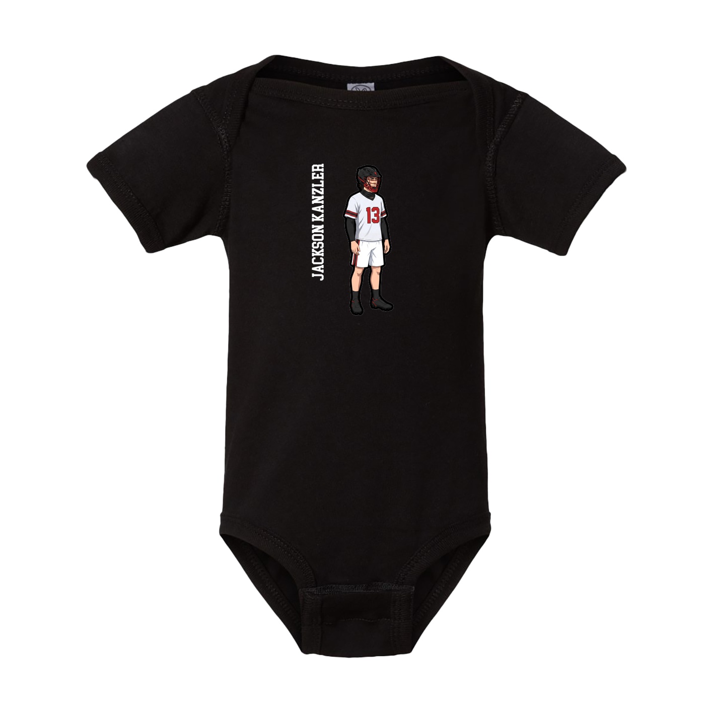 Baby Onesie — Name Vertical in Black