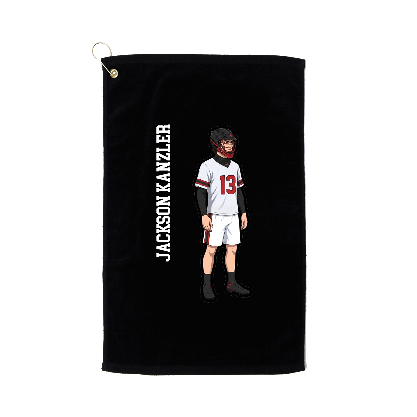 Golf Towel — Name Vertical in Black