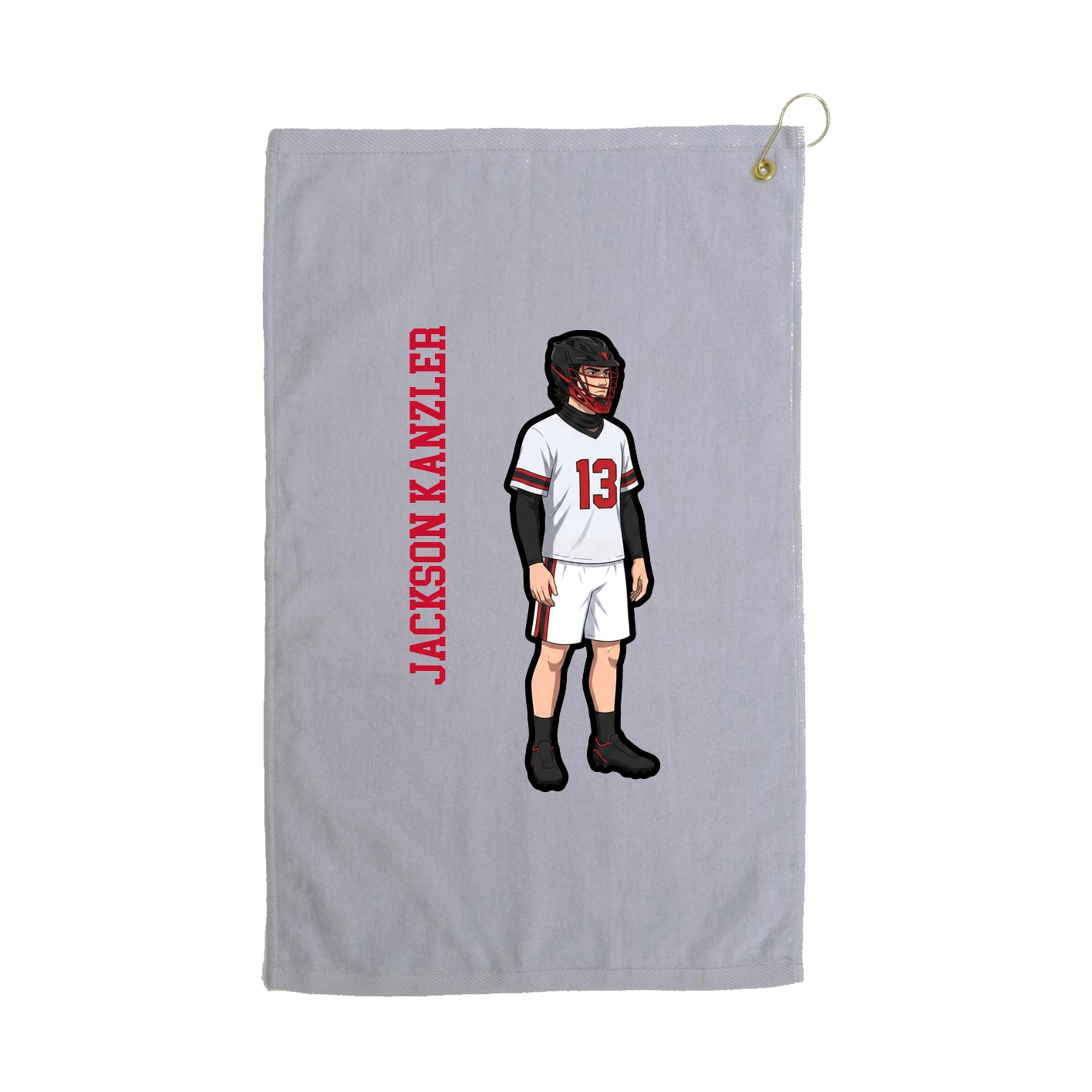Golf Towel — Name Vertical in Grey