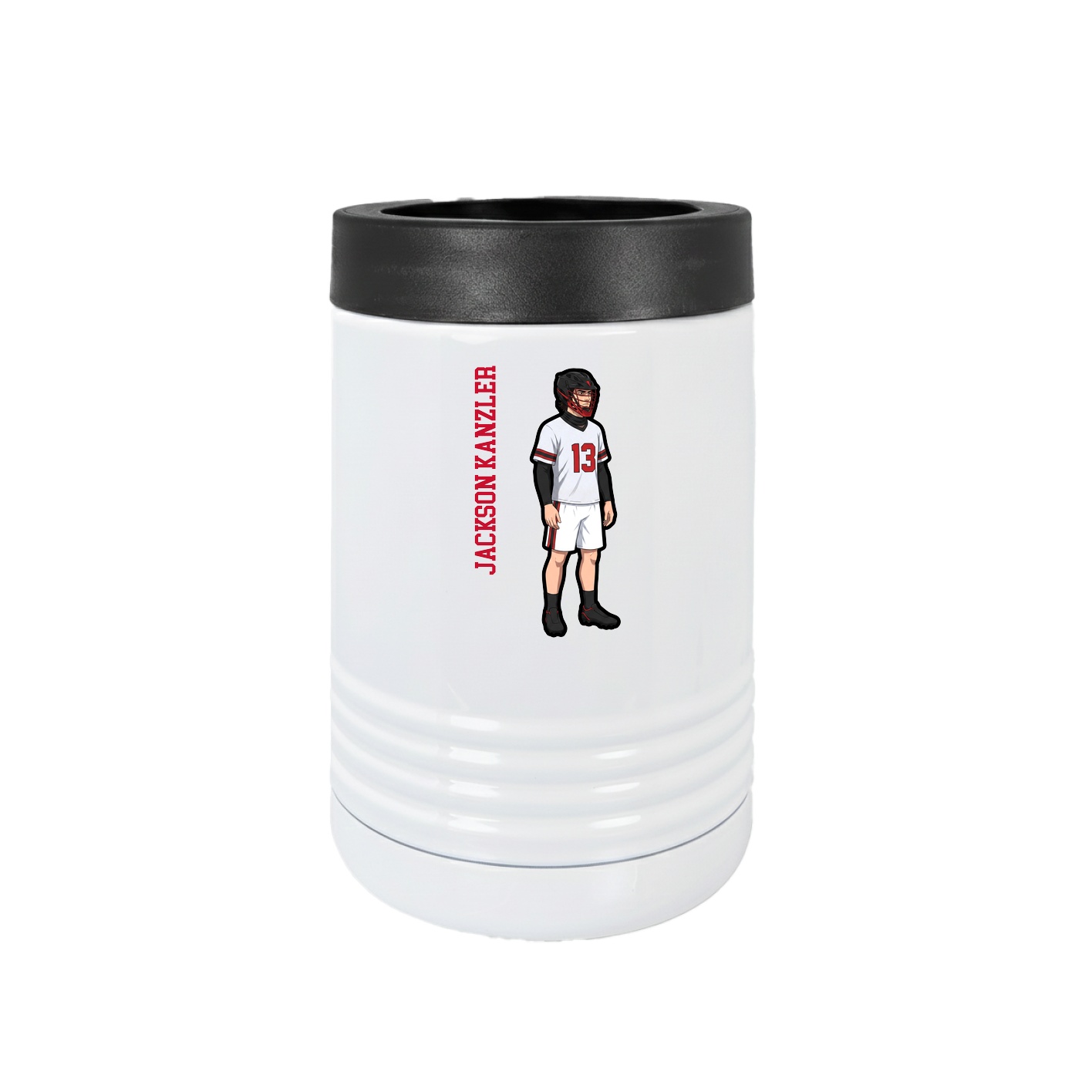 Beverage Holder — Name Vertical in White