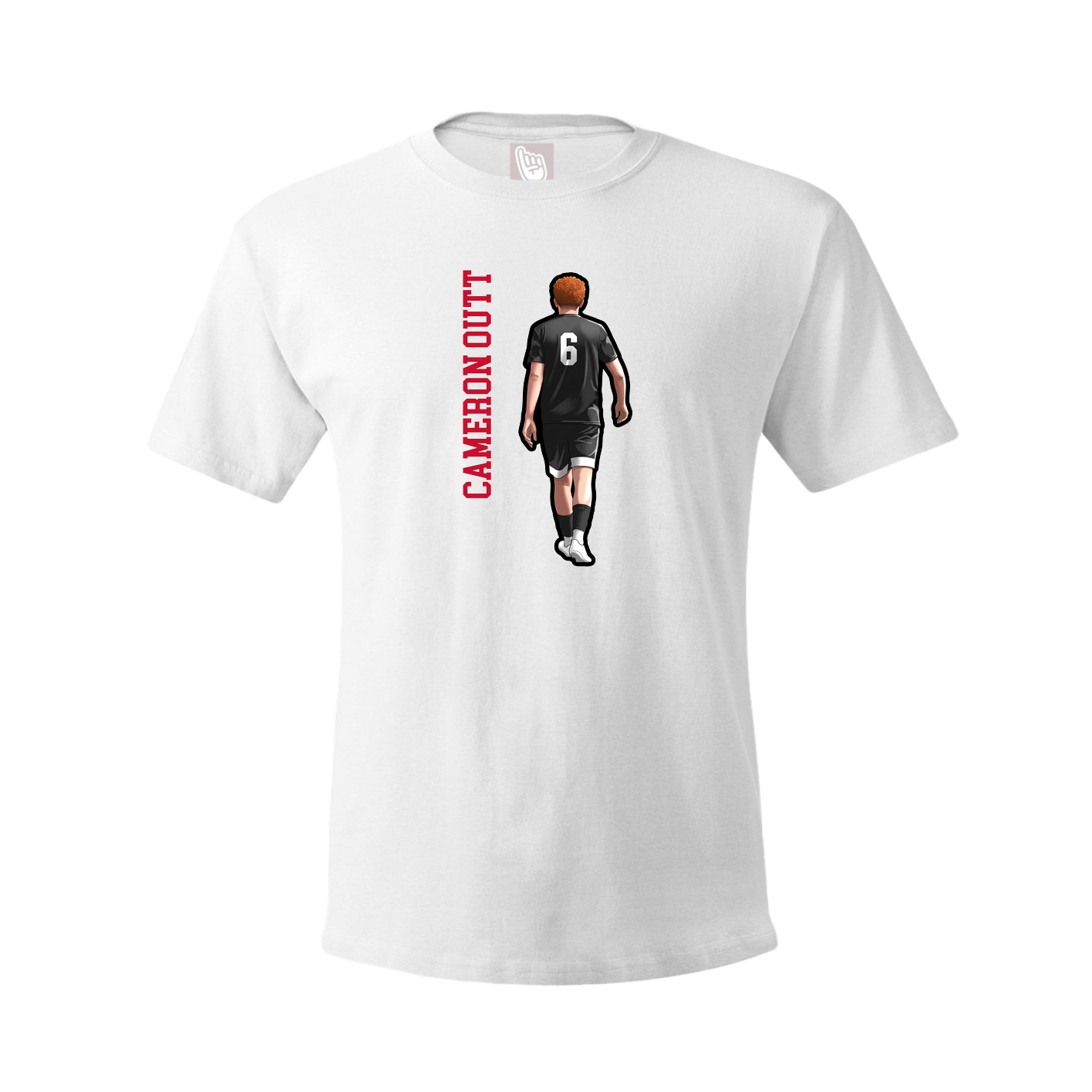 Youth Tee — Name Vertical in White