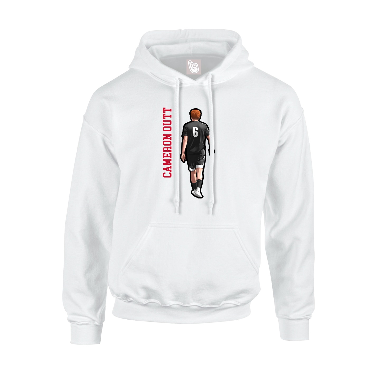 Hoodie — Name Vertical in White