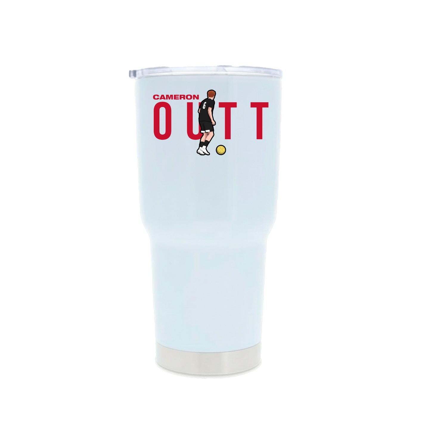 30oz Stainless Steel Tumbler — Player Name in White