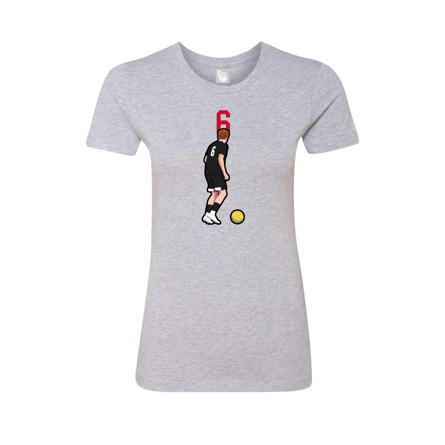 Fitted Women's Tee — Number Top in Grey