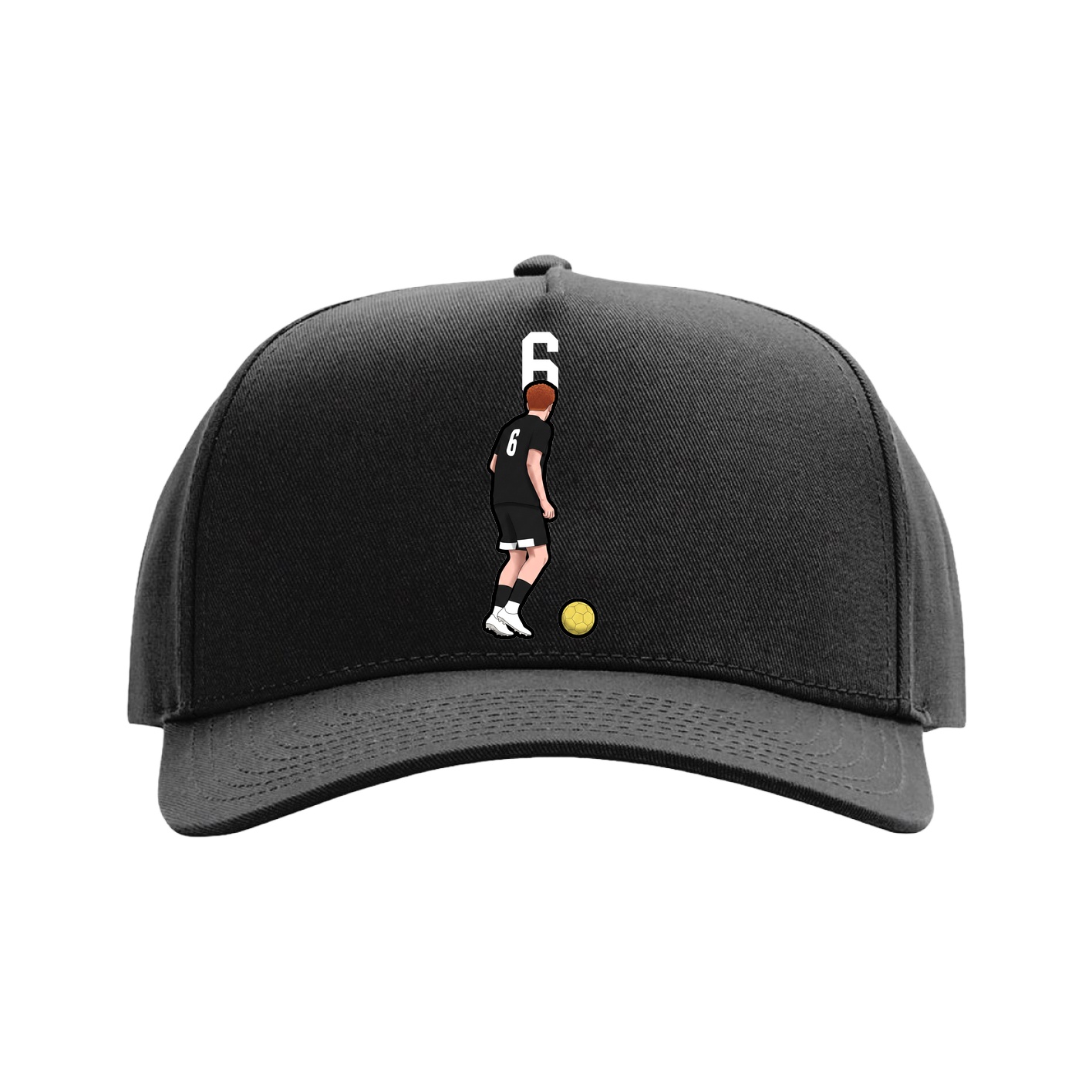Full Fabric Five-Panel Champ Cap — Number Top in Black