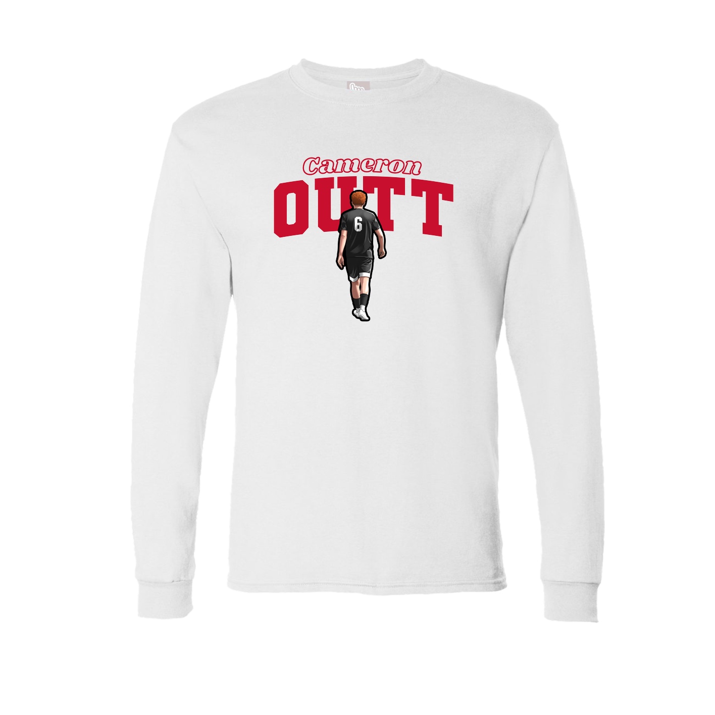 Long Sleeve Tee — Name Arch in White