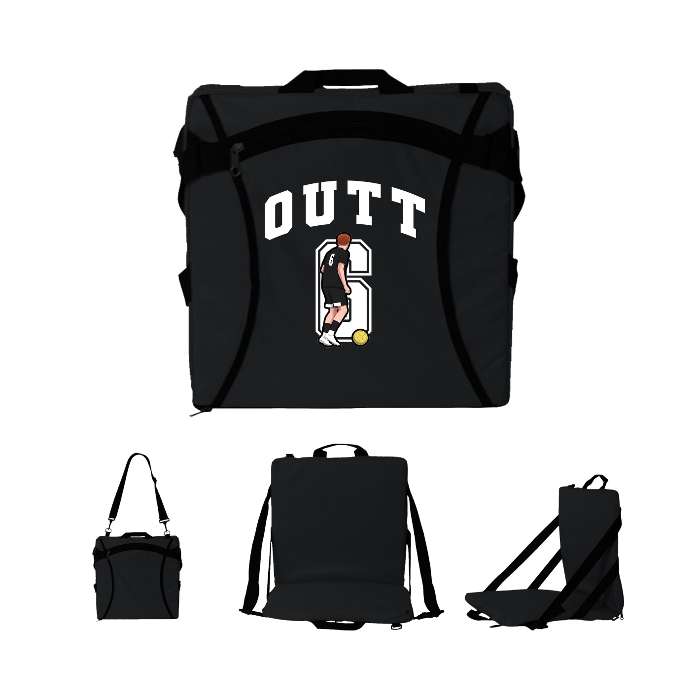 Folding Stadium Seat — Number in Black