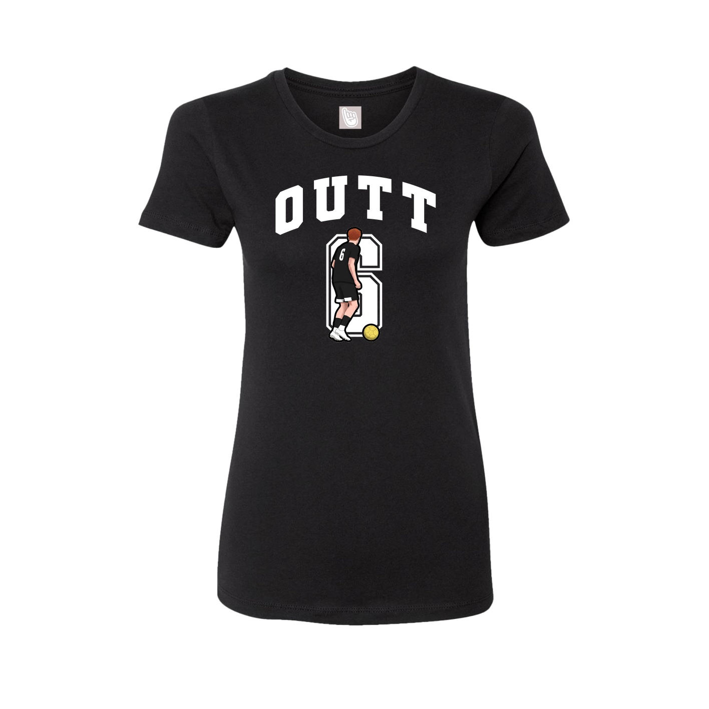 Fitted Women's Tee — Number in Black