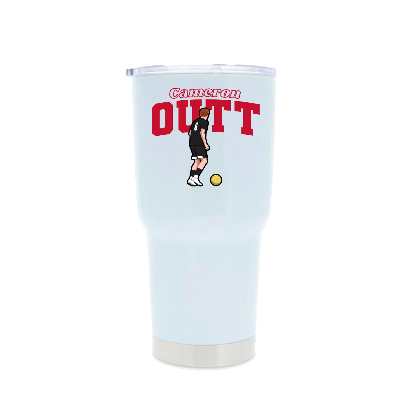 30oz Stainless Steel Tumbler — Name Arch in White