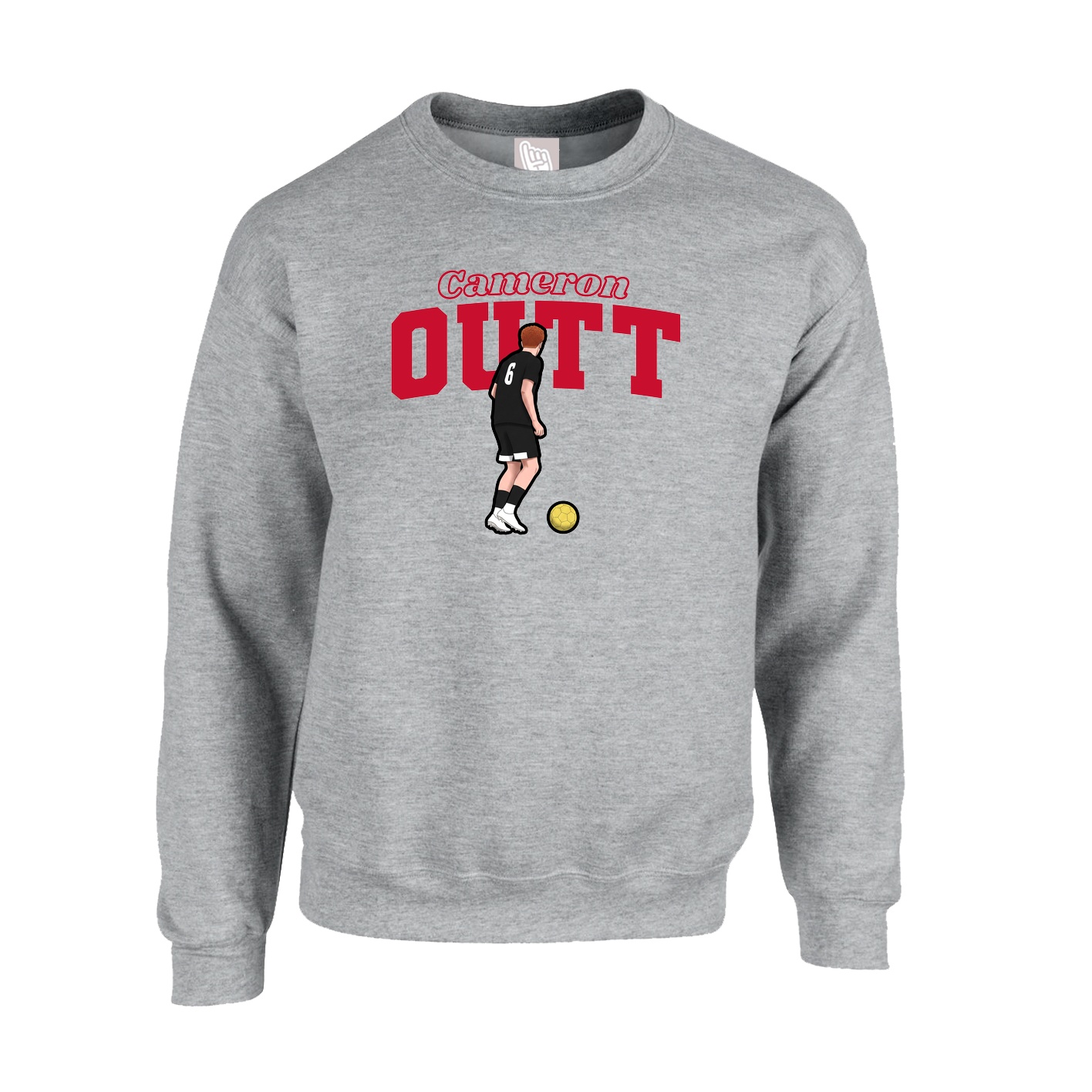 Fleece Crew — Name Arch in Grey