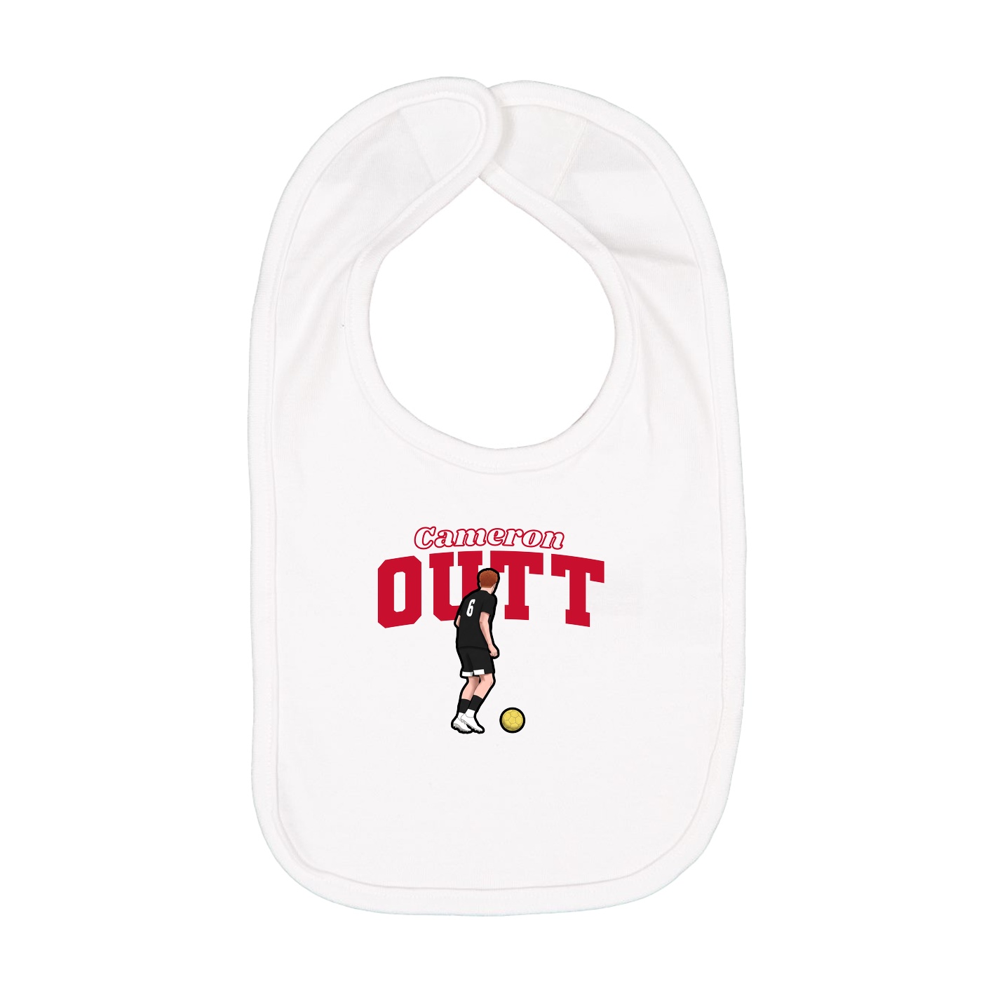 Infant Bib — Name Arch in White
