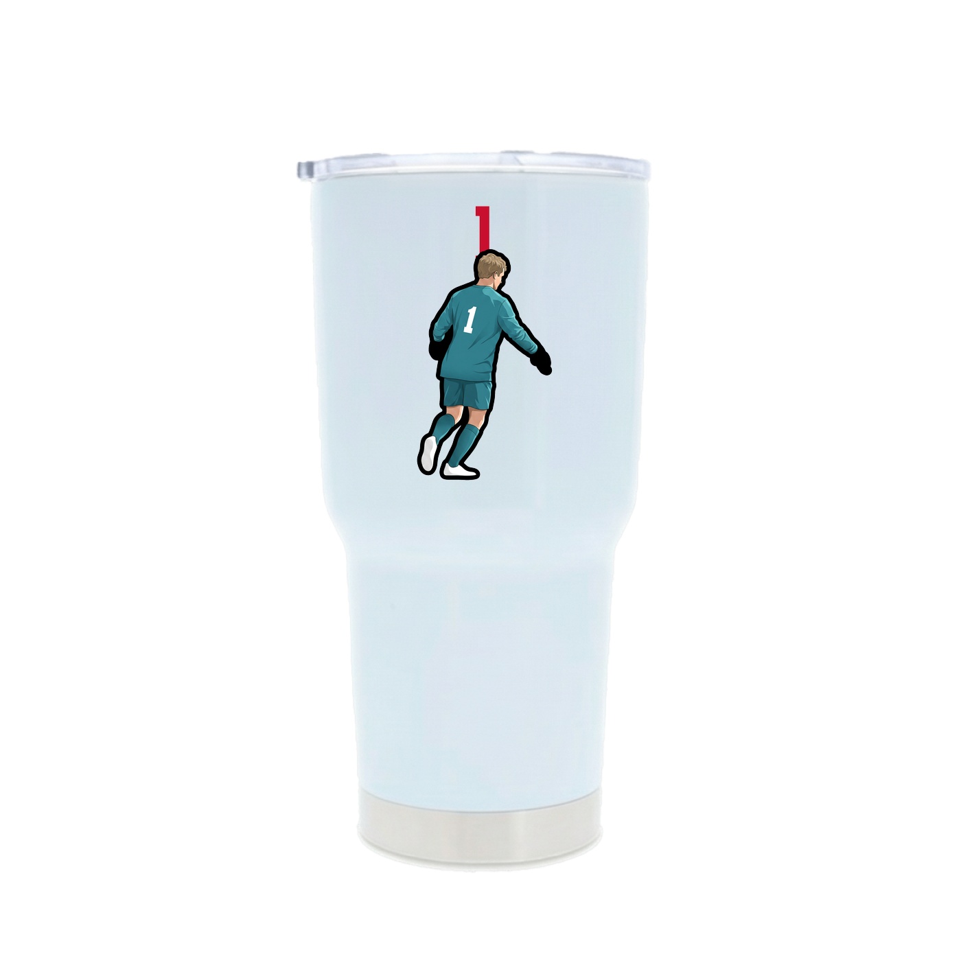 30oz Stainless Steel Tumbler — Number Top in White