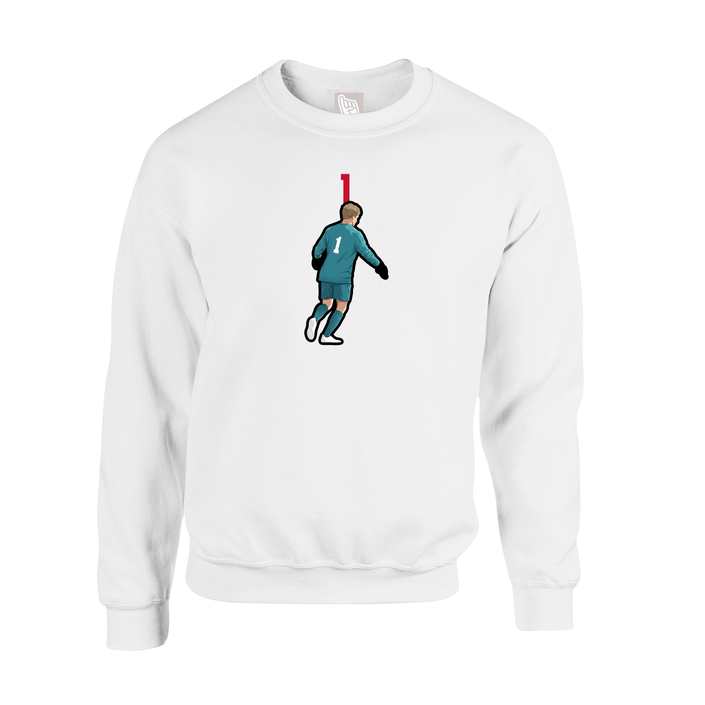 Fleece Crew — Number Top in White