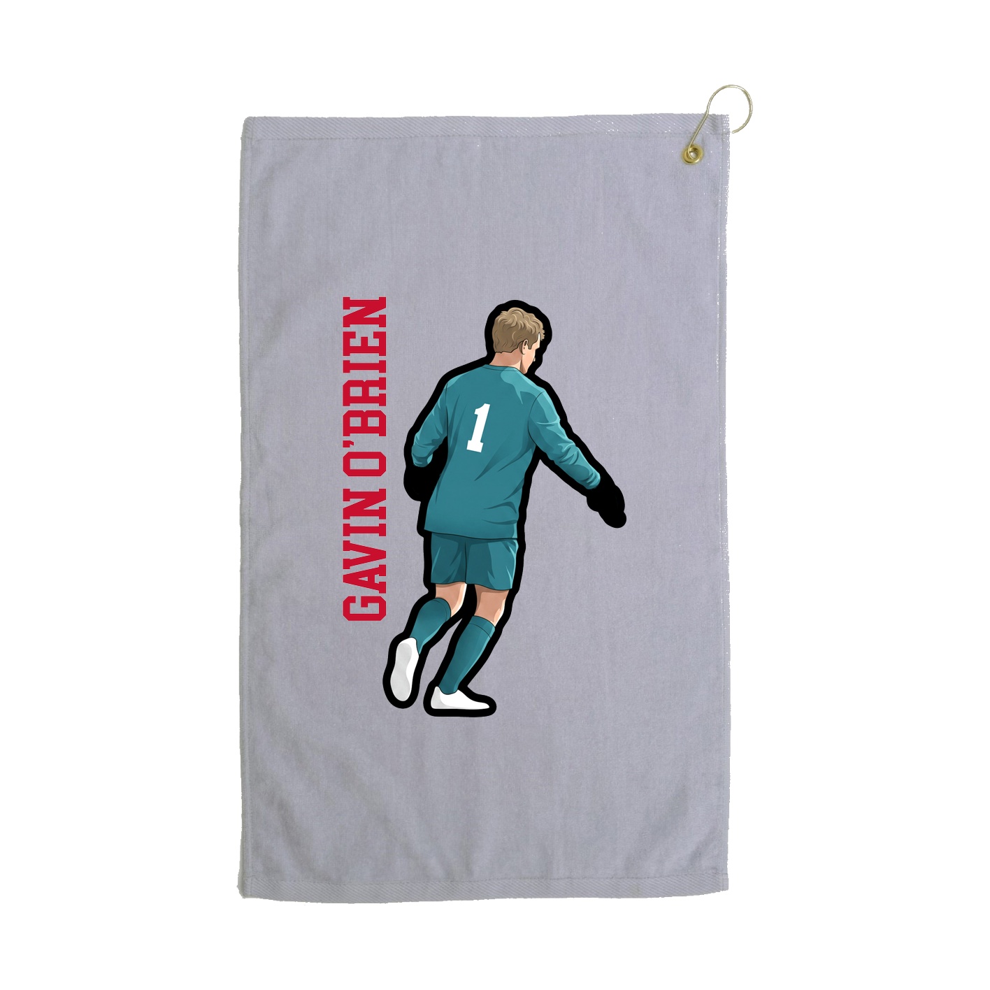 Golf Towel — Name Vertical in Grey