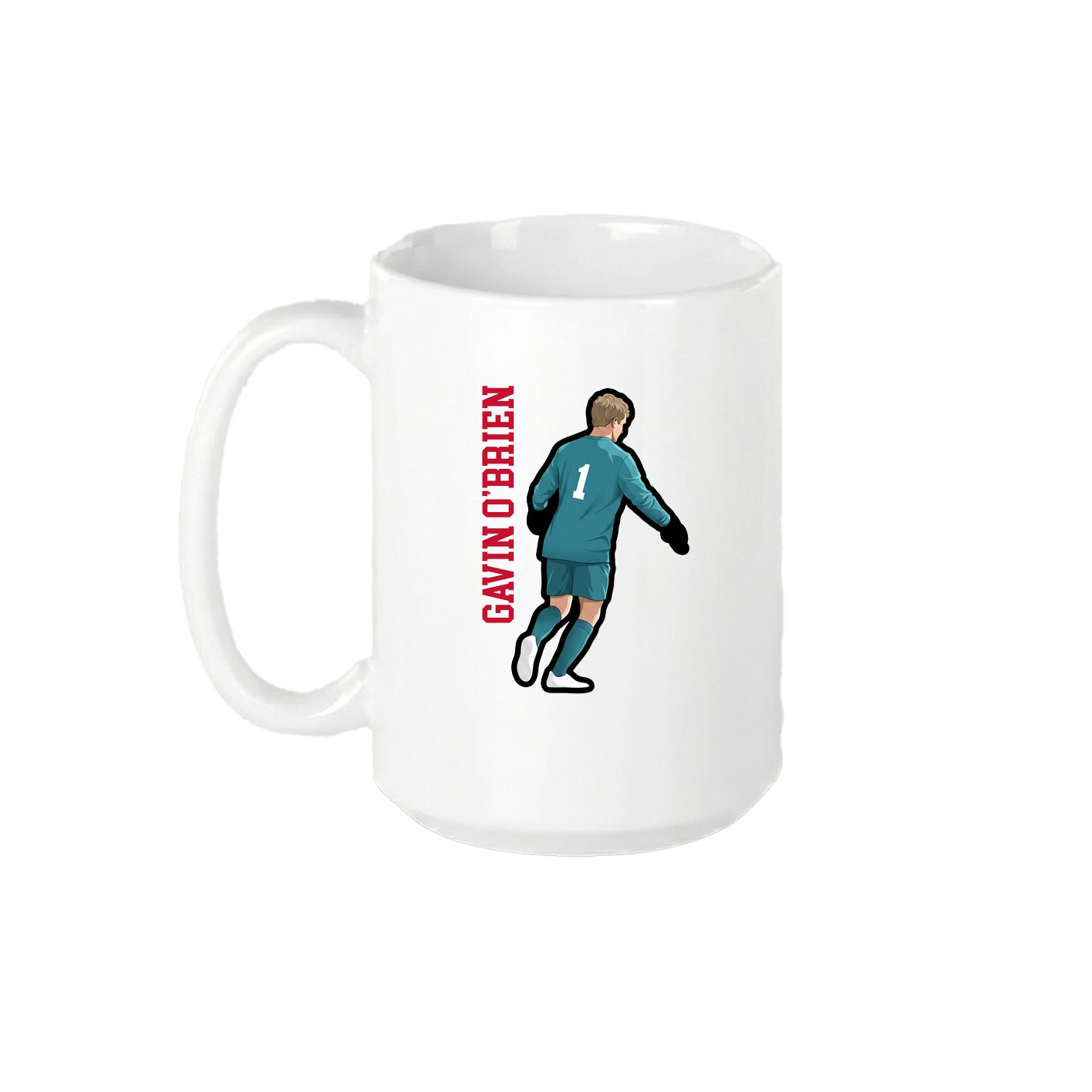 15oz Coffee Mug — Name Vertical in White