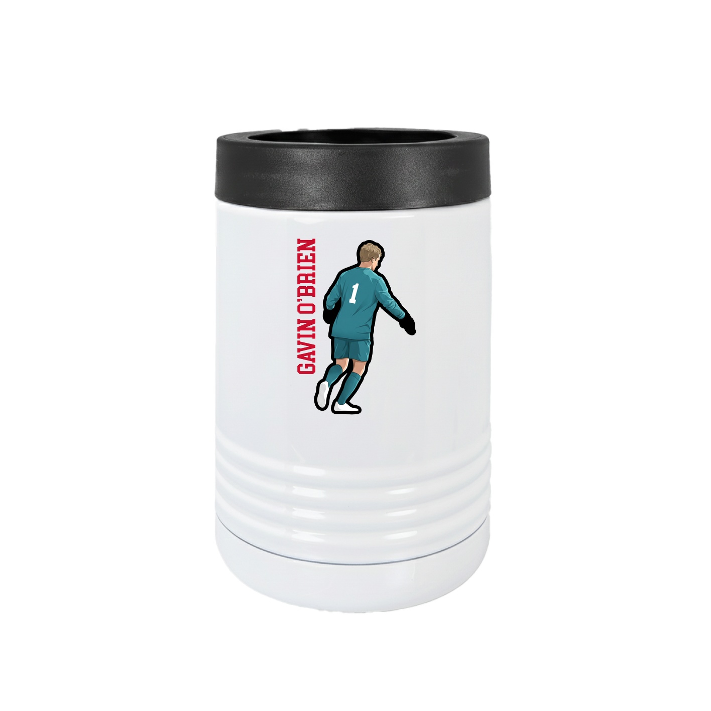 Beverage Holder — Name Vertical in White