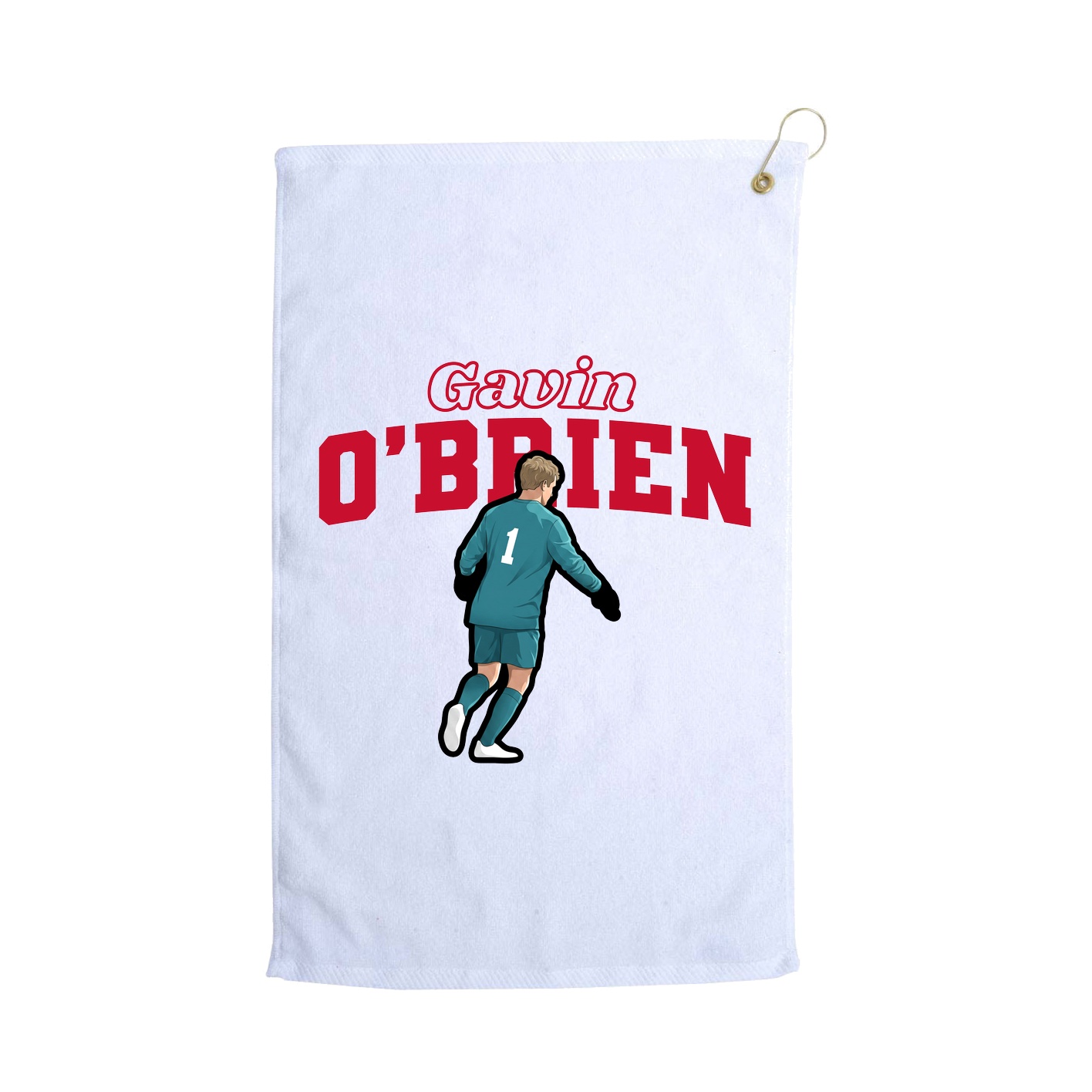 Golf Towel — Name Arch in White