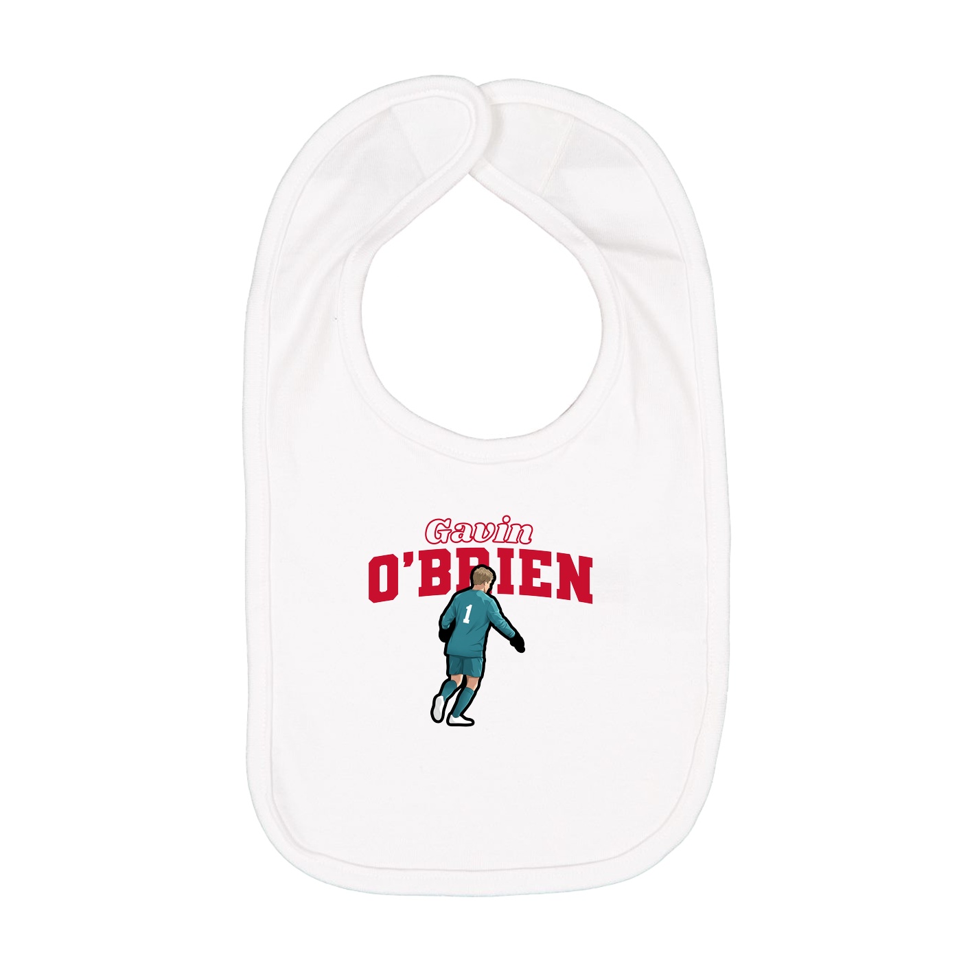 Infant Bib — Name Arch in White
