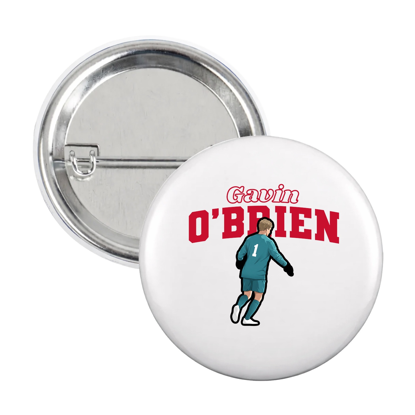 Game Day Button — Name Arch in White