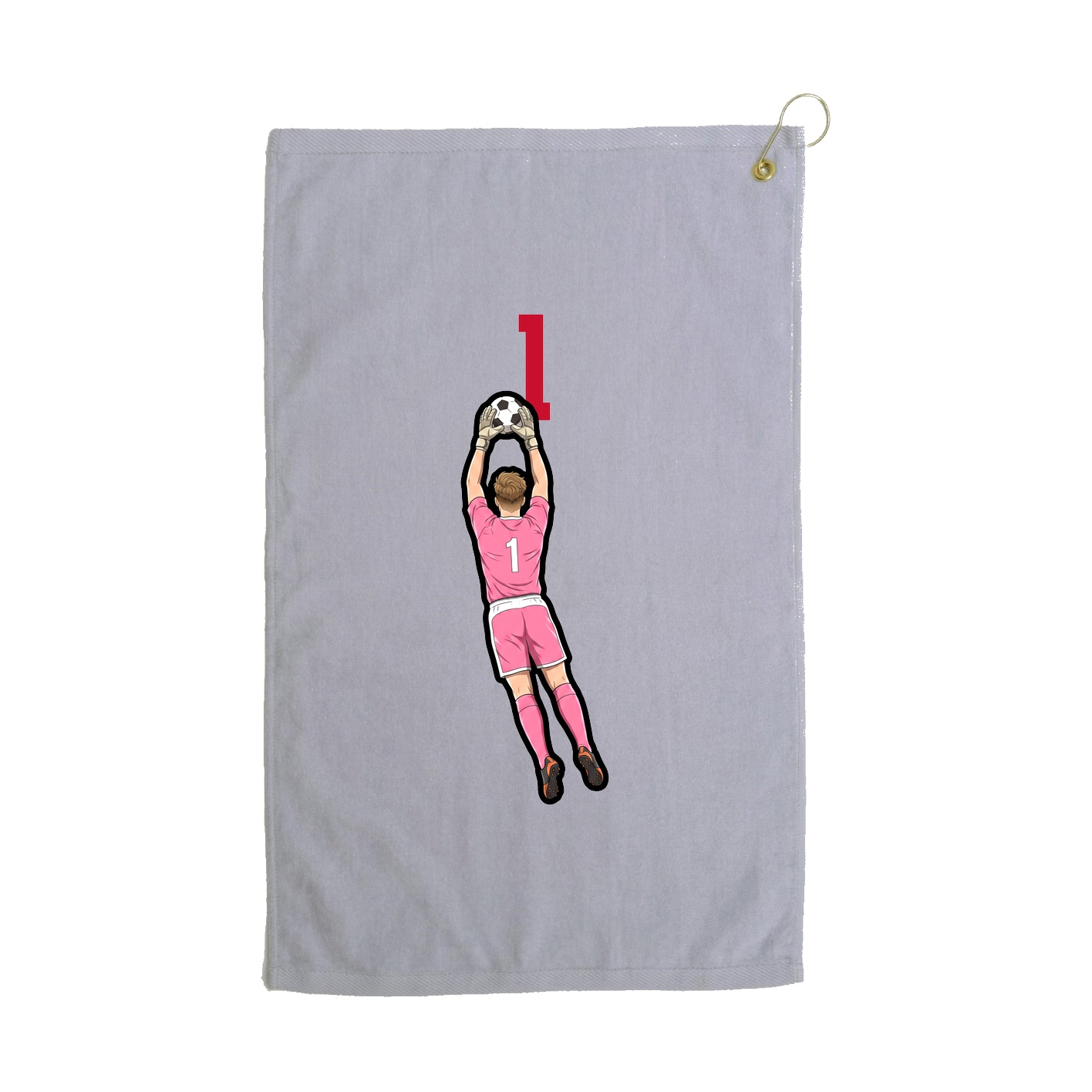 Golf Towel — Number Top in Grey