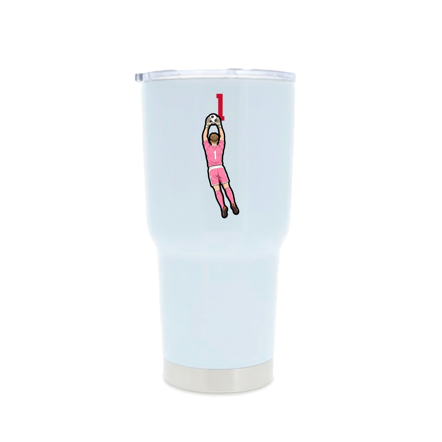 30oz Stainless Steel Tumbler — Number Top in White