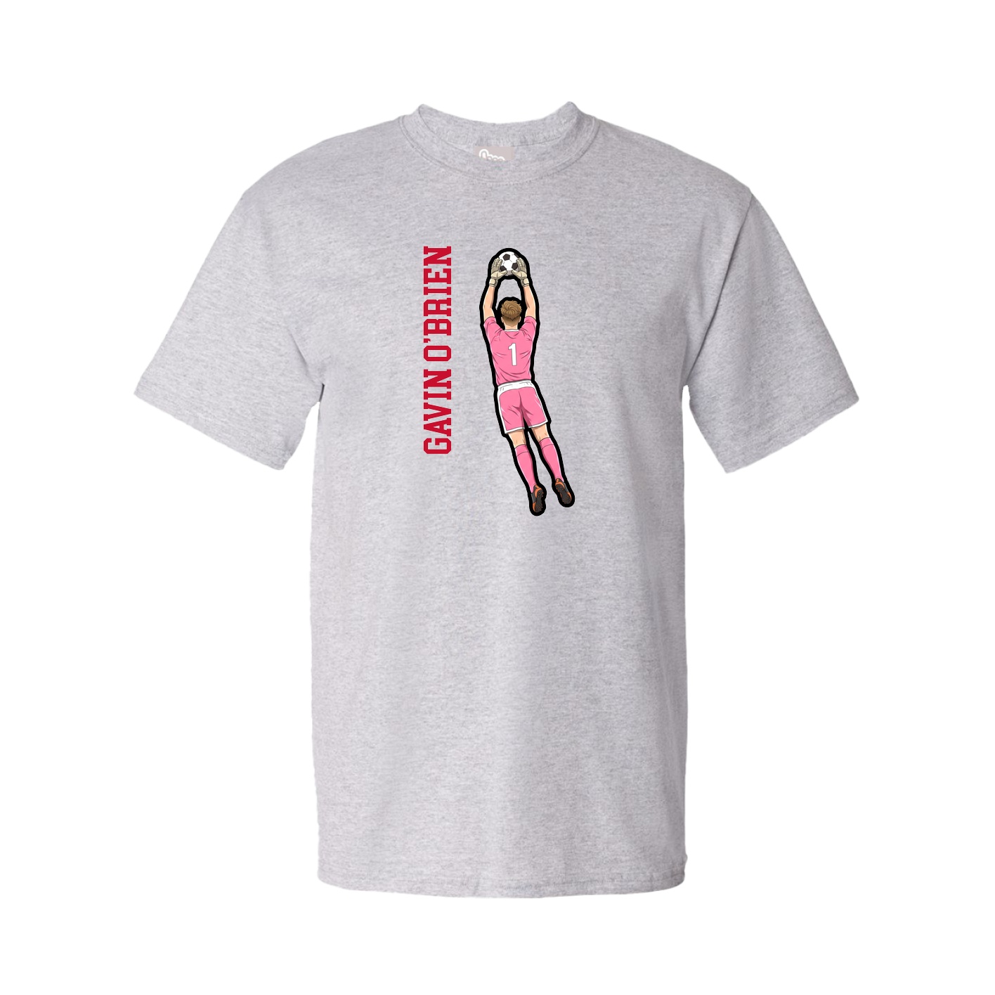Youth Tee — Name Vertical in Grey