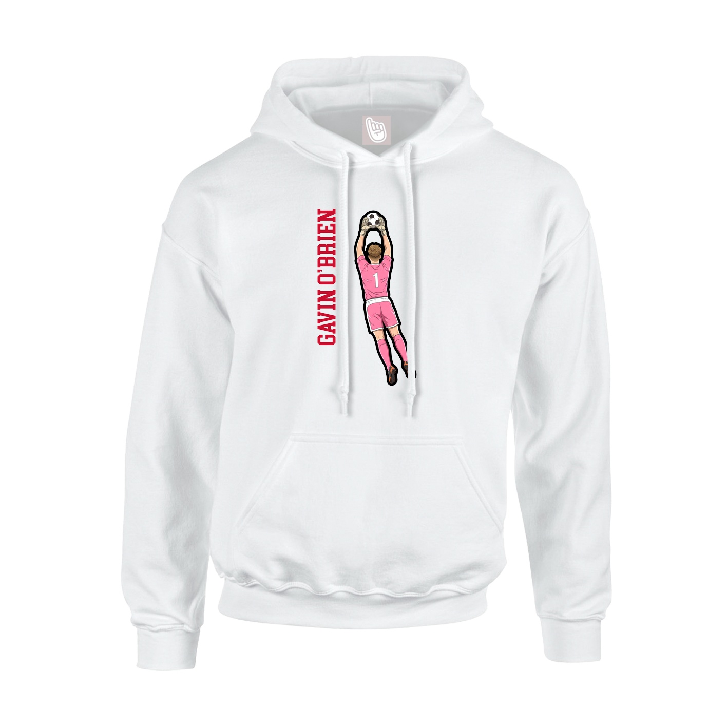 Youth Hoodie — Name Vertical in White