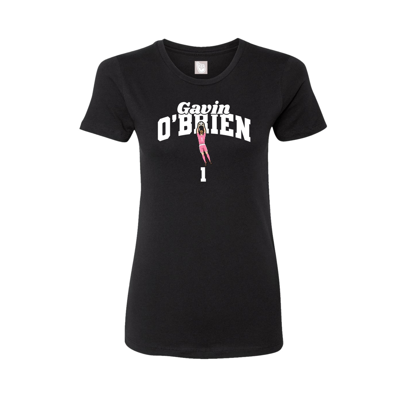 Fitted Women's Tee — Signature Arch in Black